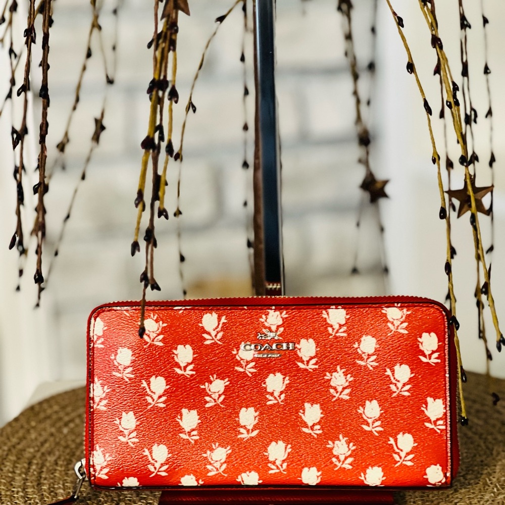 Coach Red Floral Wallet